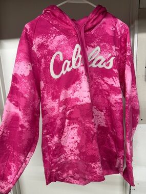 Cabela's Hot Pink Tie-Dye Pullover Hoodie